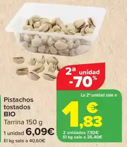 Carrefour Pistachos tostados bio tarrina oferta