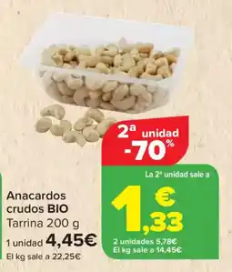 Carrefour Anacardos crudos bio oferta