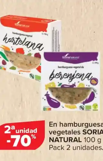 Carrefour SORIA NATURAL En hamburguesas vegetales oferta