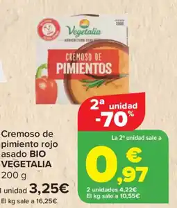 Carrefour BIO VEGETALIA Cremoso de pimiento rojo asado oferta