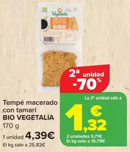 Carrefour BIO VEGETALIA Tempé macerado con tamari oferta