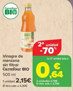 Carrefour CARREFOUR BIO Vinagre de manzana sin flitrar oferta