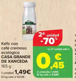 Carrefour CASA GRANDE DE XANCEDA Kéfir con café cremoso ecológico oferta