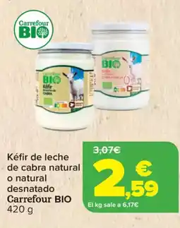 Carrefour CARREFOUR BIO Kéfir de leche o natural desnatado oferta