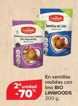 Carrefour BIO LINWOODS En semillas molidas con lino oferta