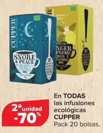 Carrefour CUPPER En todas las infusiones ecológicas oferta