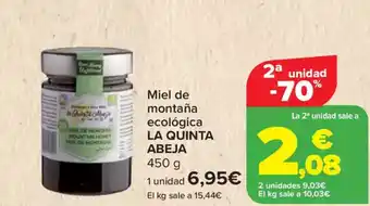 Carrefour LA QUINTA ABEJA Miel de montaña ecológica oferta