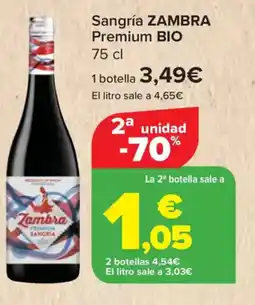 Carrefour ZAMBRA  Sangría premium bio oferta