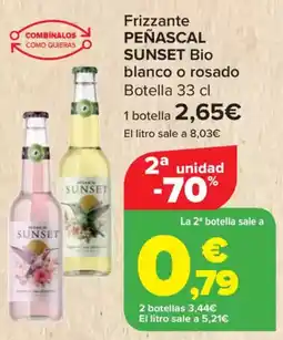 Carrefour PEÑASCAL SUNSET Frizzante Bio blanco o rosado oferta