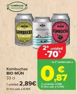 Carrefour BIO MÜN Kombuchas oferta