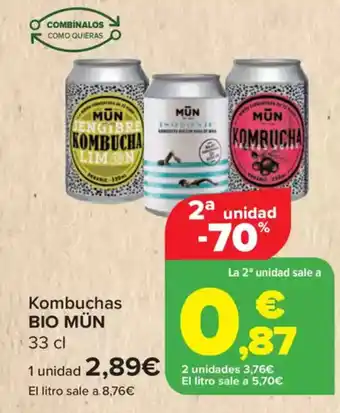 Carrefour BIO MÜN Kombuchas oferta