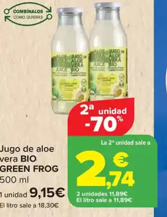 Carrefour GREEN FROG Jugo de aloe vera BIO oferta