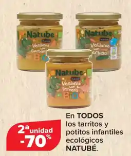 Carrefour NATUBÉ. En todos los tarritos y potitos infantiles ecológicos oferta