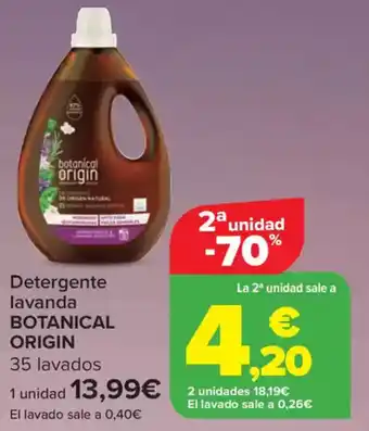 Carrefour BOTANICAL ORIGIN Detergente lavanda oferta