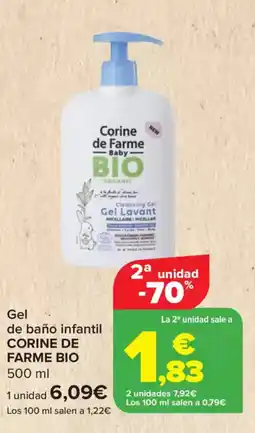 Carrefour CORINE DE FARME BIO Gel de baño infantil oferta