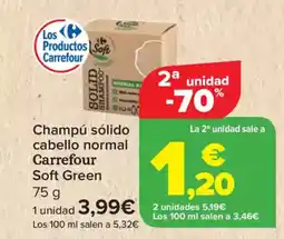 Carrefour CARREFOUR SOFT GREEN Champú sólido cabello normal oferta