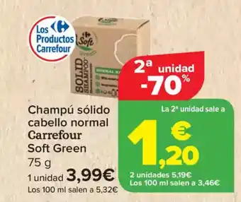 Carrefour CARREFOUR SOFT GREEN Champú sólido cabello normal oferta