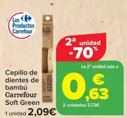 Carrefour CARREFOUR SOFT GREEN Cepillo de dientes de bambú oferta