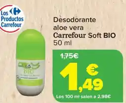 Carrefour CARREFOUR SOFT BIO Desodorante aloe vera oferta