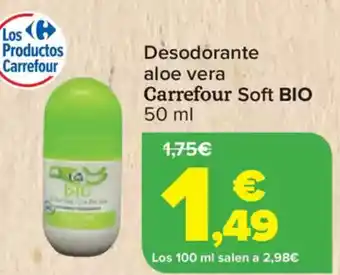 Carrefour CARREFOUR SOFT BIO Desodorante aloe vera oferta