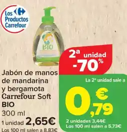 Carrefour CARREFOUR SOFT BIO Jabón de manos de mandarina y bergamota oferta