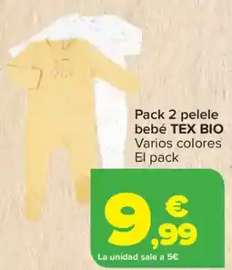 Carrefour TEX BIO Pack 2 pelele bebé oferta