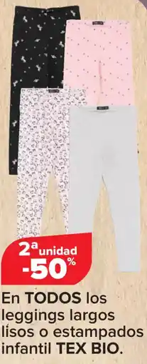 Carrefour TEX BIO En todos los leggings largos lisos o estampados infantil oferta