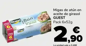 Supeco GUEST Migas de atún en aceite de girasol oferta