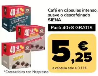 Supeco SIENA Café en cápsulas intenso, suave o descafeinado oferta