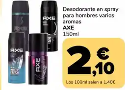 Supeco AXE Desodorante en spray  para hombres varios aromas oferta