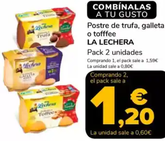 Supeco LA LECHERA Postre de trufa, galleta o tofffee oferta