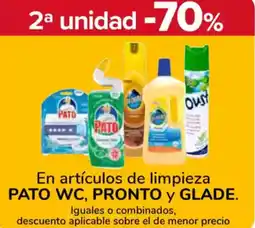 Supeco PATO WC, PRONTO y GLADE En artículos de limpieza oferta