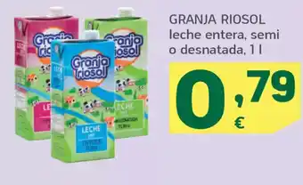 HiperDino GRANJA RIOSOL leche entera, semi o desnatada oferta