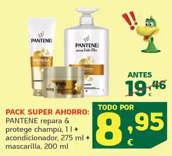 HiperDino PANTENE repara & protege champú, 11+ acondicionador, 275 ml + mascarillal oferta