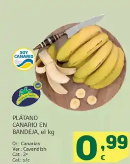 HiperDino Plátano canario en bandeja oferta