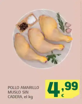 HiperDino Pollo amarillo muslo sin cadera oferta