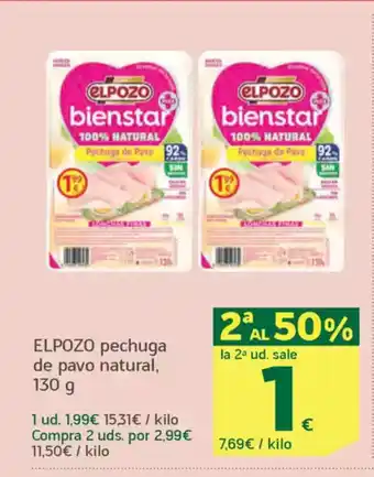 HiperDino ELPOZO pechuga de pavo natural oferta