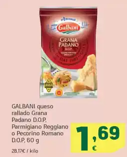 HiperDino GALBANI queso rallado Grana Padano D.O.P, Parmigiano Reggiano o Pecorino Romano D.O.P oferta