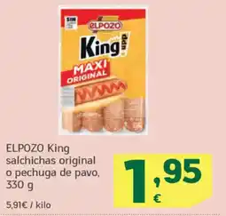 HiperDino ELPOZO King salchichas original o pechuga de pavo oferta