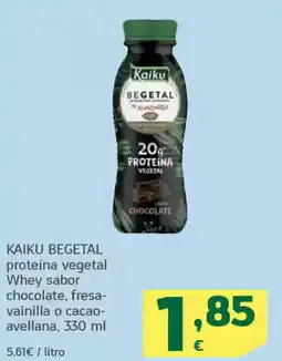 HiperDino KAIKU BEGETAL proteína vegetal Whey sabor chocolate, fresa- vainilla o cacao- avellana oferta