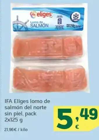 HiperDino IFA ELIGES lomo de salmón del norte sin piel oferta