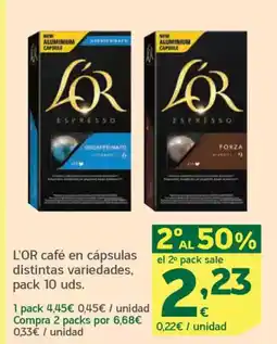 HiperDino L'OR café en cápsulas distintas variedades oferta