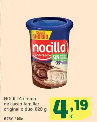 HiperDino NOCILLA crema de cacao familiar original o dúo oferta