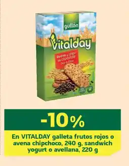 HiperDino VITALDAY  En galleta frutos rojos o avena chipchoco sandwich yogurt o avellana oferta