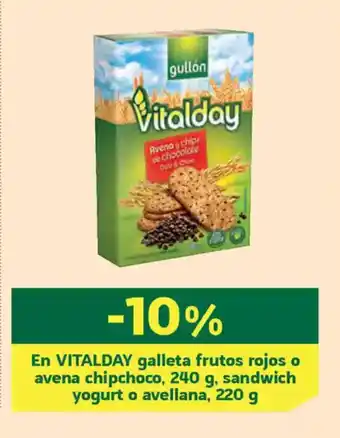 HiperDino VITALDAY  En galleta frutos rojos o avena chipchoco sandwich yogurt o avellana oferta