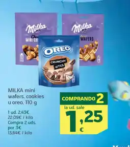 HiperDino MILKA mini wafers, cookies u oreo oferta