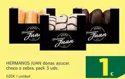 HiperDino HERMANOS JUAN donas azúcar, choco o zebra oferta