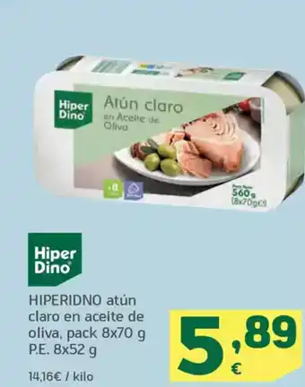 HiperDino HIPERIDNO atún claro en aceite de oliva oferta