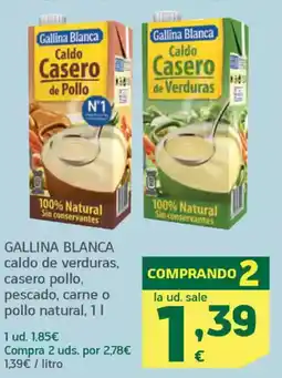 HiperDino GALLINA BLANCA caldo de verduras, casero pollo, pescado, carne o pollo natural oferta