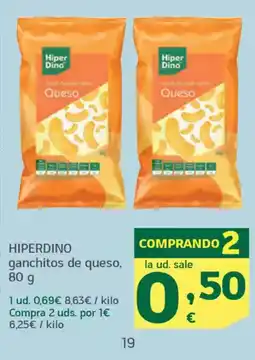 HiperDino HIPERDINO ganchitos de queso, oferta